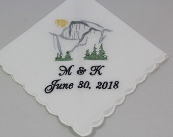 Wedding Handkerchiefs - Set of 2 - Embroidered - Wedding Gift - Simply Sweet Hankies