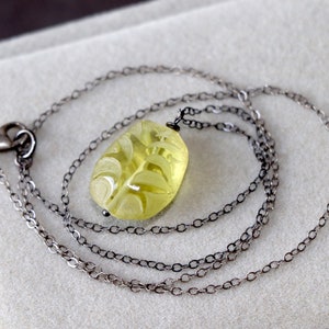 Carved Lemon Quartz Necklace