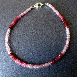 Shaded Ruby Bracelet, Beaded Jewelry, Gemstone Stacking Bracelet, Jewelry, Jewellery