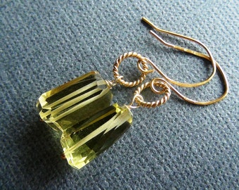 24K Gold Vermeil Lemon Quartz Earrings