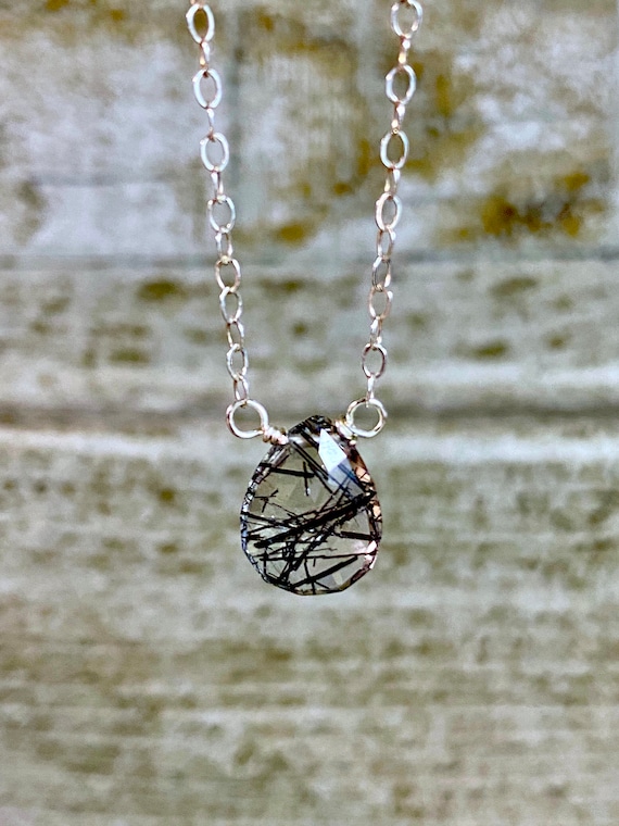 Black rutilated quartz necklace discount