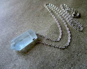 Aquamarine pointed Sterling Silver Necklace