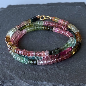 Gorgeous Necklace with Genuine Multi Tourmaline