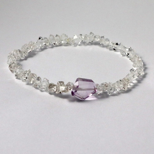 Rainbow Moonstone & Herkimer Diamond Bracelet Beaded Quartz - Etsy