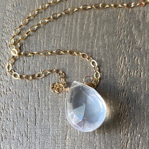 Ice Quartz necklace, 14k Gold Filled, Minimalist necklace, Choker, Gemstone, Layering, Dainty
