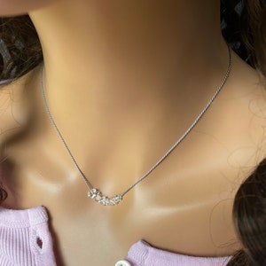 Herkimer Diamond Quartz necklace. Minimalist necklace, Silk Thread necklace, Necklace, Choker, Gemstone, Layering, Dainty