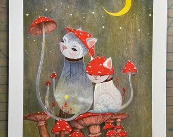 Fine Art Print- shroom-kitties