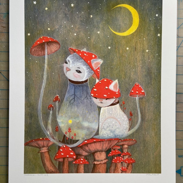 Fine Art Print- shroom-kitties