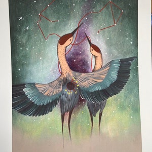 Milkyway Love Story of Cranes (fine art print)