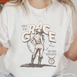 Durch seine Gnade T-Shirt Westliches christliches T-Shirt Boho christliches Hemd Christian Western Shirt Bibel Vers Shirt Glaube T-Shirt Jesus T-Shirt Christian Tee