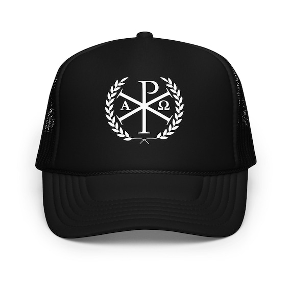 Chi Rho with Laurel Foam Trucker Hat