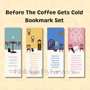Before The Coffee Gets Cold Printable Bookmark Set For Book Lovers and Readers, Bookish Merch for Bookworms and Bibliophiles