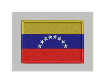Broderidesign för Venezuelas flagga, maskinpatchfil (digital nedladdning)