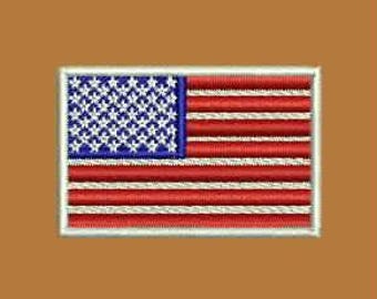 Broderidesign med amerikansk flagga, patriotisk USA-patchfil (direkt nedladdning)