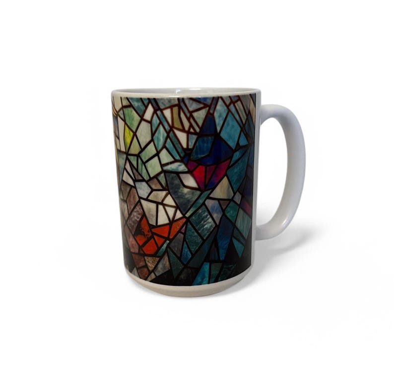 Link Legend of Zelda Inspired Stained Glass Look Coffee Mug Video Game Mug Cup