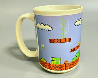 Mario 1-1 Level Inspired Mug – 8-Bit Retro Game Wrap | Nintendo-inspired Gamer Coffee Cup | 15oz Ceramic - Classic Gamer Mug