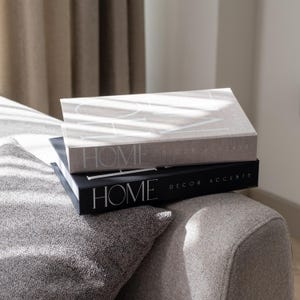 Neutral & Black Home Decorative Faux Book Box Set with Hidden Storage for Coffee Table, Bookshelf, Mantel Decor, Photo Keepsake Storage