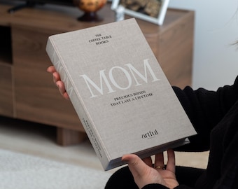 Mom Memory Decorative Book Box with Hidden Storage, Hard Cardboard & MDF, 10.82x7.16x1.73 in, Mom Birthday Gifts