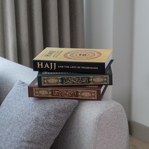 Islamic Faux Book Storage Box, Quran-Inspired Hidden Case for Prayer Rug, Tasbih or Holy Book, Decorative Muslim Gift