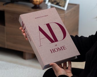 Pink Architectural Decorative Book Box with Hidden Storage, Hard Cardboard & MDF, 10.82x7.16x1.73 in, Housewarming Gifts