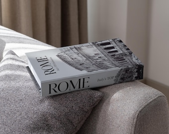 Rome Echoes Decorative Faux Book Box with Hidden Storage for Coffee Table, Bookshelf, Mantel Decor |  Photo, Keepsake Storage