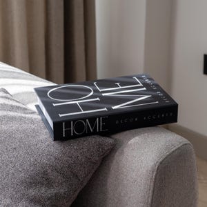 Black Home Accent Decorative Faux Book Box with Hidden Storage for Coffee Table, Bookshelf, Mantel Decor Photo, Keepsake Storage