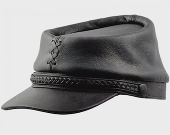 American Civil War Kepi High Quality Leather Cap, History Confederate Militaria Extraordinary Craftsmanship