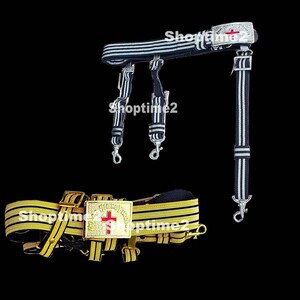 Masonic Knights Templar Ceremonial Sword Belt & Buckle For Sir Knight Adjustable