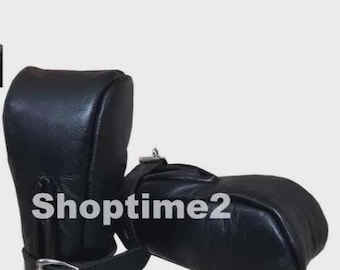 Echt schaapsleer Vuistwanten Handschoenen Terughoudendheid Bondage Afsluitbaar 2 stuks
