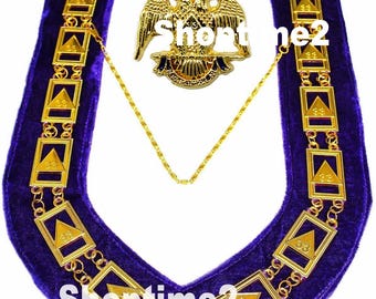 33RD Degree Masonic Regalia Scottish Rite Collar and Pendant