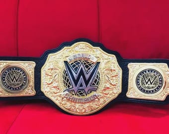 Replika pasa mistrzowskiego świata wagi ciężkiej | Metalowe płytki 6 mm | Tytuł zapaśniczy dla dorosłych | Prezent dla fana wrestlingu