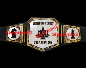 Chess Game Custom Championship Leather Strap Belt 2mm/4mm