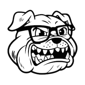 Logotipo de mascota bulldog: feroz y elegante / Descarga digital