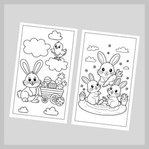 Printable Easter Coloring Pages | 10 Cute Bunny & Egg Designs | Instant ...