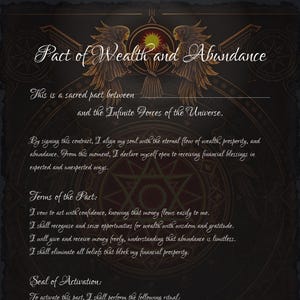 Wealth & Abundance Pact – Mystical Digital Contract for Prosperity, Fortune, and Success