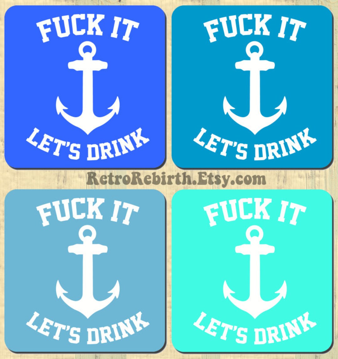 Anchor Lets Drink Funny Drink Coaster Set Great for Etsy Canada