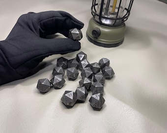 Hand-Forged Damascus Steel DND Dice Set: RPG Gaming Metalwork (d1-d20)