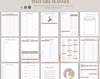 Digitaler That Girl 2025 Planer, ästhetischer Tagesplaner, Self-Care Planer, iPad Planer, GoodNotes Planer, Instant Download