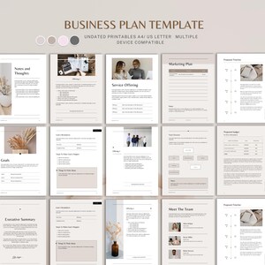Cream and Black Business Plan, Editable Business Strategy Template, Startup Planning Guide, Small Business PDF, Instant Download