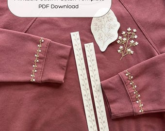 Floral Embroidery Template: Pocket and Sleeve for Stick n Stitch (PDF Download)