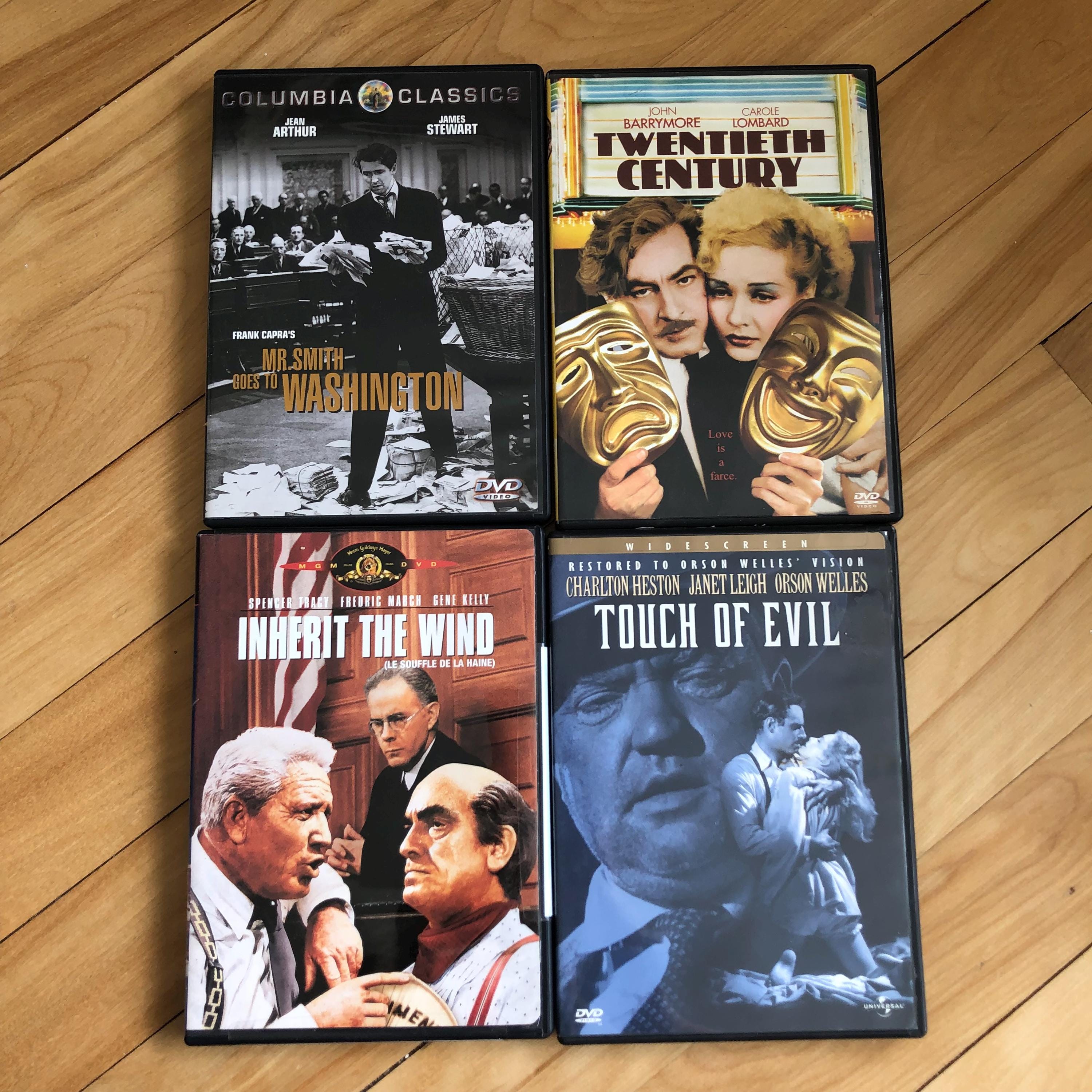 4 Classic Movies DVD Lot -Touch of Evil- Twentieth Century- Inherit the Wind- Mr. Smith Goes to Washington