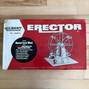 1958 Gilbert Erector Set #10072. Ferris Wheel Set w/Manual working Engine
