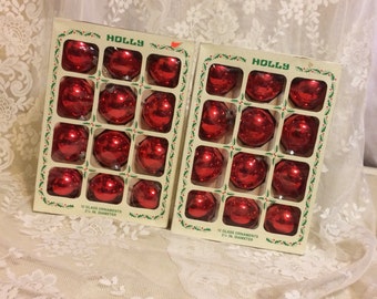 2 Dozen Holly Christmas Ornaments