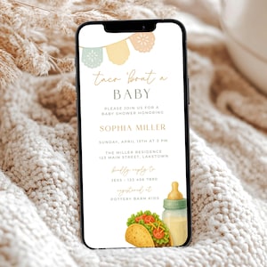 Digital Taco Bout a Baby Shower Invitation, Talavera Papel Picado Baby Shower Invite Template, Tacos Mexican Fiesta Baby Shower Evite