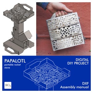 Ultra Portable Rocket Stove Designer DIY Project Welding for Lasercut DXF Folding Camping BBQ Grill Burner Fire Do it Yourself Maker