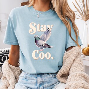 Stay Coo Pigeon T-Shirt: Funny Bird Lover Graphic Tee