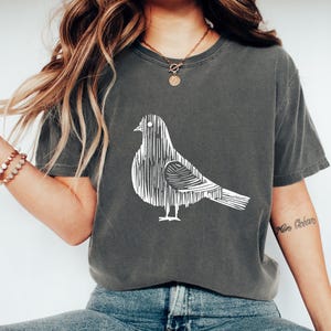 Abstract Pigeon Bird T-Shirt: Vintage Graphic Tee, Nature Lover Gift