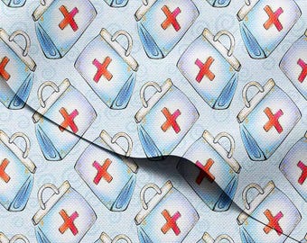 Tissu d'extérieur imperméable par mètre - Trousses de premiers soins médicaux, motif amusant, 150 cm de large