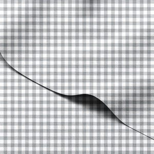 Waterproof Outdoor Fabric by the Yard – Gray Gingham Small Check Print, 59in Wide (150cm)
