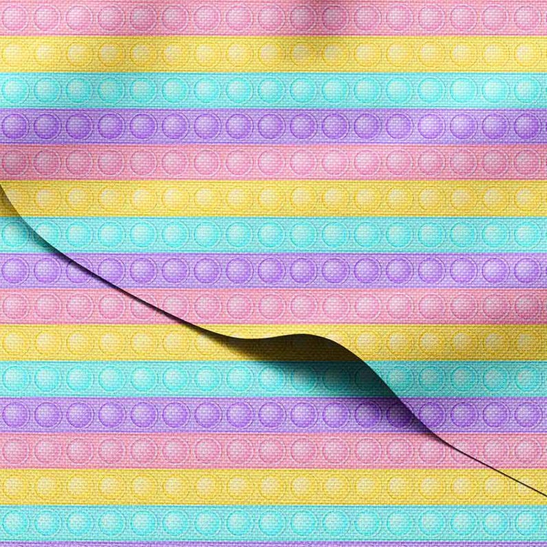 Tissu d'extérieur imperméable par mètre - Impression Pop It Cercles pastel Fidget Kids, 59 po. de large (150 cm) image 1